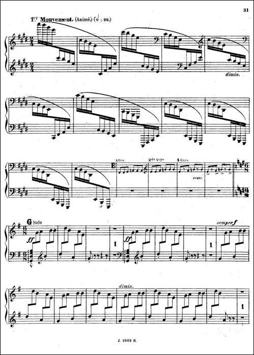 Symphony on a French Mountain Air Op.25-法国山歌交响曲·钢琴独奏·Ⅲ-钢琴谱