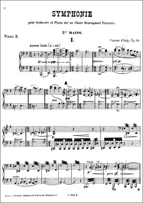 Symphony on a French Mountain Air Op.25-法国山歌交响曲·双钢琴·Ⅰ-钢琴谱