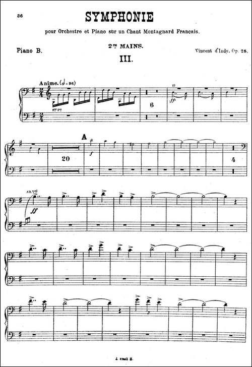 Symphony on a French Mountain Air Op.25-法国山歌交响曲·双钢琴·Ⅲ-钢琴谱