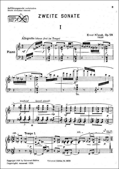 克热内克-第二钢琴奏鸣曲-Piano Sonata No.2 Op.59-钢琴谱