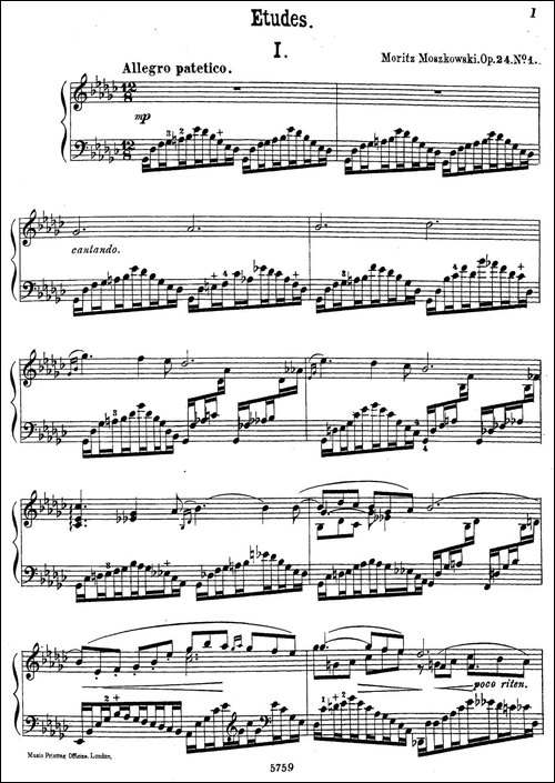 3首音乐会练习曲-Three Concert Etudes Op.24-Ⅰ-钢琴谱