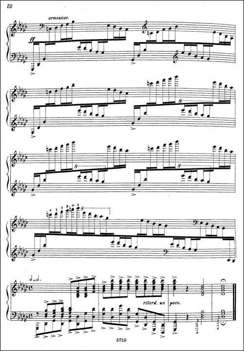 3首音乐会练习曲-Three Concert Etudes Op.24-Ⅰ-钢琴谱