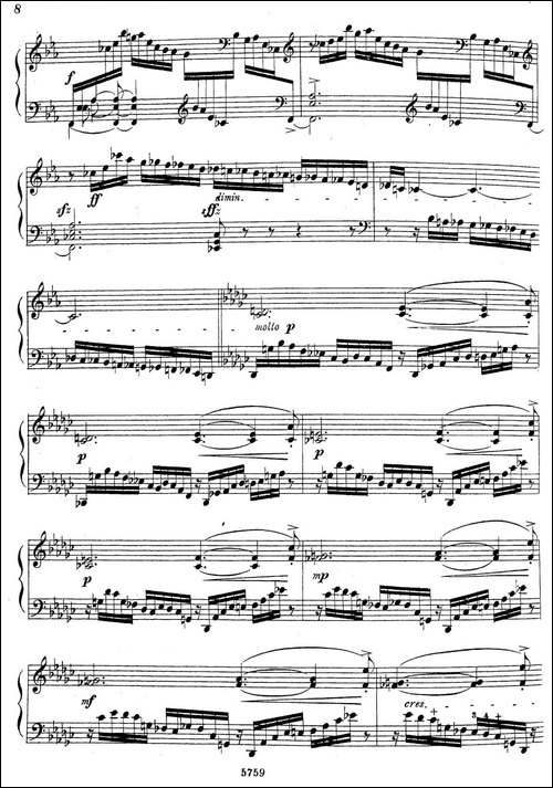 3首音乐会练习曲-Three Concert Etudes Op.24-Ⅰ-钢琴谱