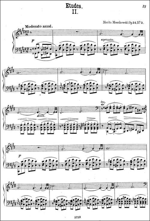 3首音乐会练习曲-Three Concert Etudes Op.24-Ⅱ-钢琴谱