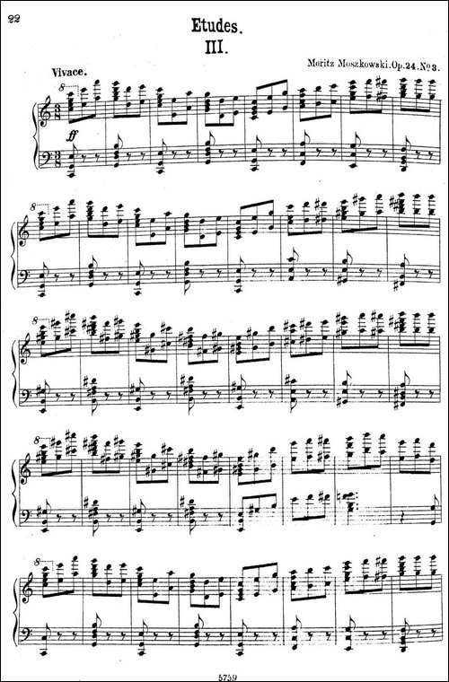 3首音乐会练习曲-Three Concert Etudes Op.24-Ⅲ-钢琴谱