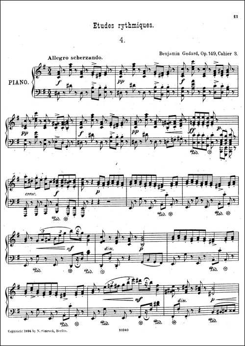 Etudes Rythmiques Op.149-节奏练习曲集-4-钢琴谱