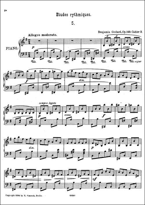 Etudes Rythmiques Op.149-节奏练习曲集-5-钢琴谱