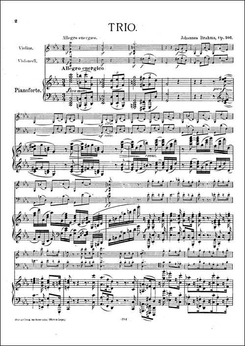 Piano Trio No.3 in c Minor Op.101-c小调第三钢琴三重奏-钢琴谱
