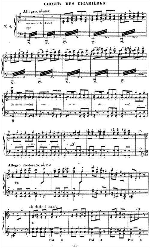 Carmen for Solo Piano-卡门全剧钢琴独奏版-No.4-钢琴谱
