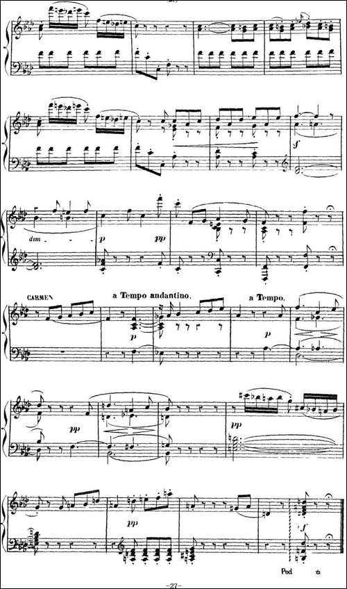 Carmen for Solo Piano-卡门全剧钢琴独奏版-No.4-钢琴谱