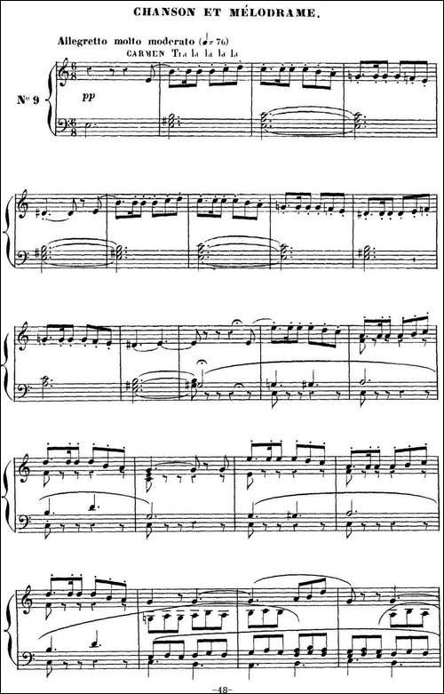 Carmen for Solo Piano-卡门全剧钢琴独奏版-No.9-钢琴谱
