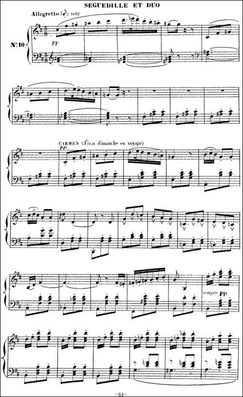Carmen for Solo Piano-卡门全剧钢琴独奏版-No.10-钢琴谱