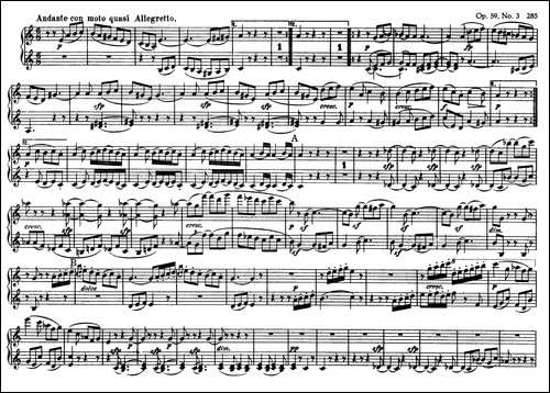 String Quartet No.9 in C Major Op.59-3 - 4 Hands-C大调第九弦乐四重奏-钢琴谱
