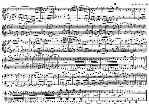 String Quartet No.9 in C Major Op.59-3 - 4 Hands-C大调第九弦乐四重奏-钢琴谱