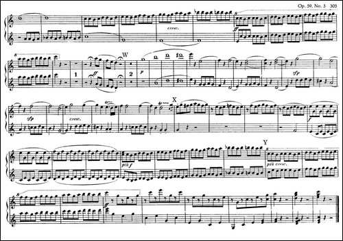 String Quartet No.9 in C Major Op.59-3 - 4 Hands-C大调第九弦乐四重奏-钢琴谱