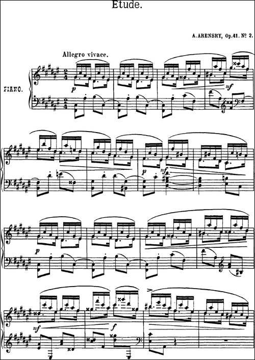 Quatre Etudes Op.41 Op.2-4首练习曲·2-钢琴谱