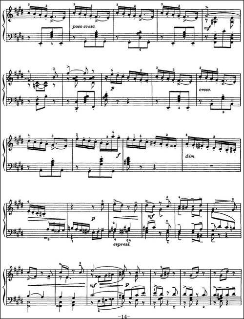 柴可夫斯基18首钢琴小品Op.72-3.Tendres reproches-钢琴谱