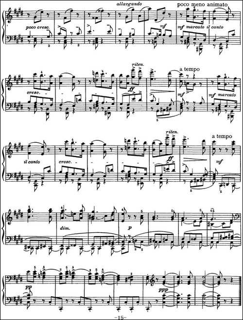 柴可夫斯基18首钢琴小品Op.72-3.Tendres reproches-钢琴谱