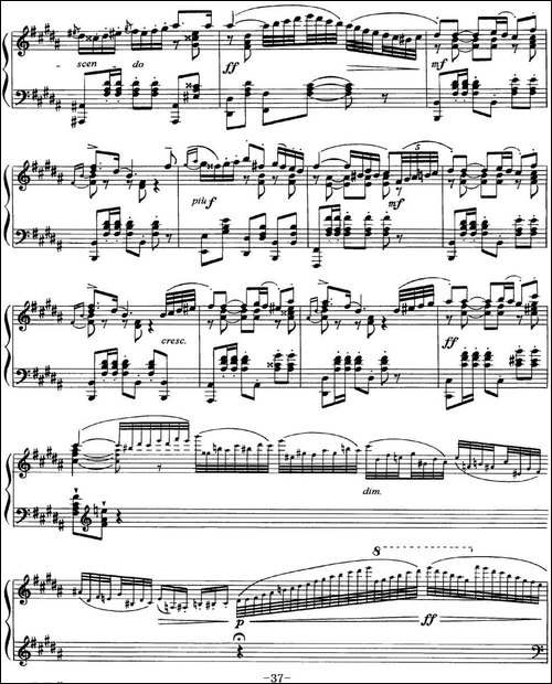 柴可夫斯基18首钢琴小品Op.72-7.Polacca de concert-钢琴谱