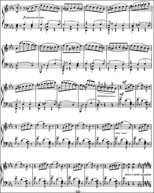 柴可夫斯基18首钢琴小品Op.72-11.Valse bluette-钢琴谱