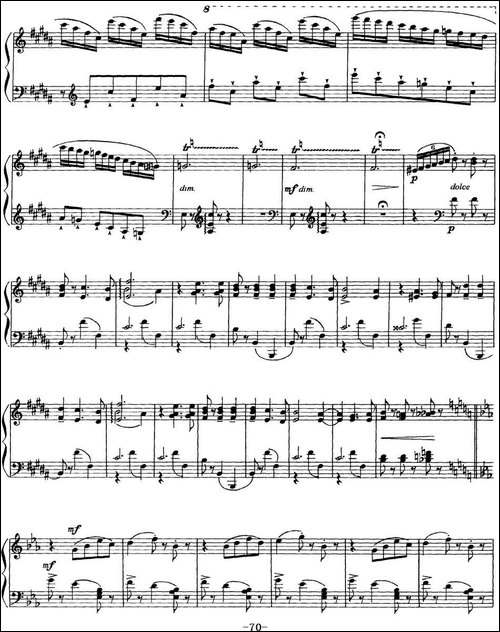 柴可夫斯基18首钢琴小品Op.72-11.Valse bluette-钢琴谱
