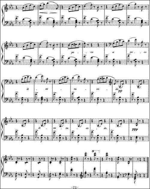 柴可夫斯基18首钢琴小品Op.72-11.Valse bluette-钢琴谱