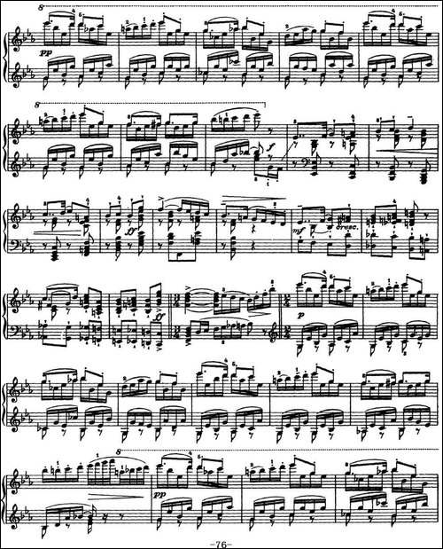 柴可夫斯基18首钢琴小品Op.72-13.Echo rustique-钢琴谱