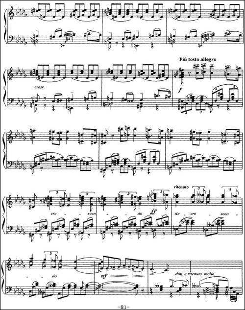 柴可夫斯基18首钢琴小品Op.72-14.Chant elegiaque-钢琴谱