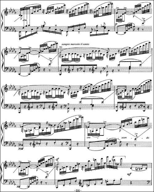 柴可夫斯基18首钢琴小品Op.72-14.Chant elegiaque-钢琴谱