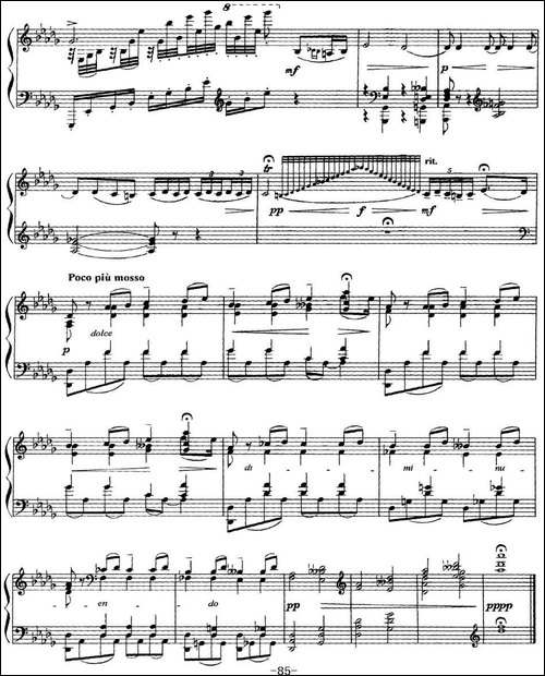 柴可夫斯基18首钢琴小品Op.72-14.Chant elegiaque-钢琴谱