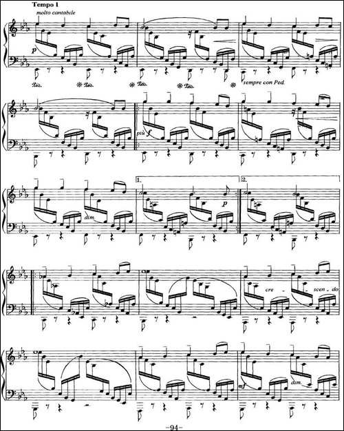 柴可夫斯基18首钢琴小品Op.72-17.Passe lointain-钢琴谱