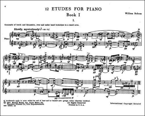 12 Etudes for Piano-博尔科姆12首钢琴练习曲·1-钢琴谱