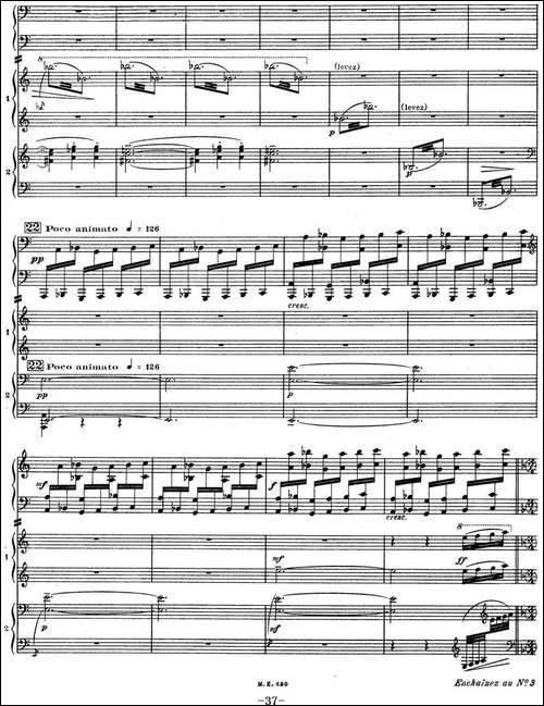 Nights in the Gardens of Spain 西班牙花园之夜 双钢琴版-Ⅱ-Danza lejan-钢琴谱