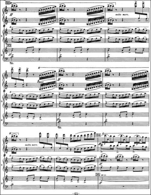 Nights in the Gardens of Spain 西班牙花园之夜 双钢琴版-Ⅲ-En los jard-钢琴谱