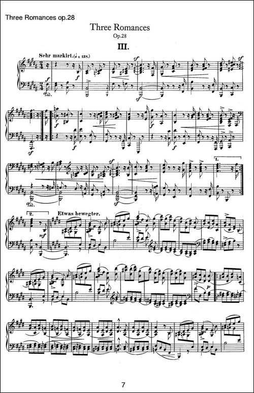 3 Romances Op.28-3首浪漫曲·Ⅲ-钢琴谱