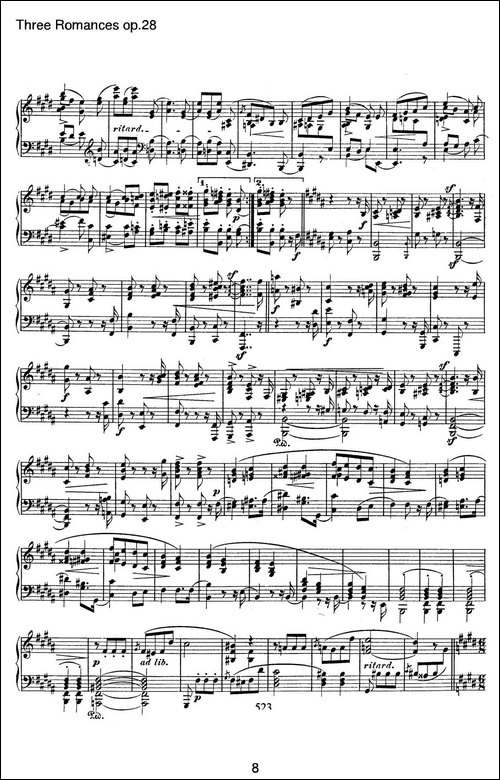 3 Romances Op.28-3首浪漫曲·Ⅲ-钢琴谱