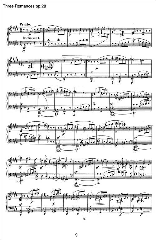 3 Romances Op.28-3首浪漫曲·Ⅲ-钢琴谱