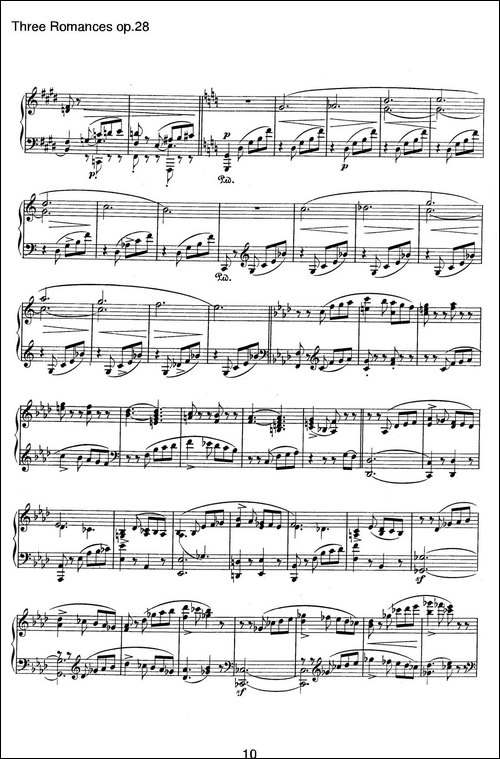 3 Romances Op.28-3首浪漫曲·Ⅲ-钢琴谱