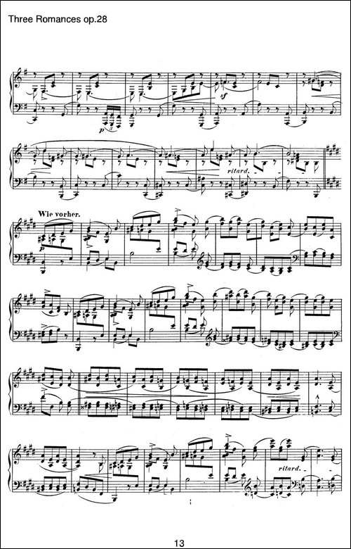 3 Romances Op.28-3首浪漫曲·Ⅲ-钢琴谱