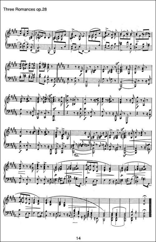 3 Romances Op.28-3首浪漫曲·Ⅲ-钢琴谱