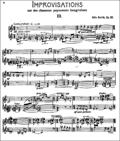 8 Improvisations Op.20-8首匈牙利民歌即兴曲·Ⅲ-钢琴谱