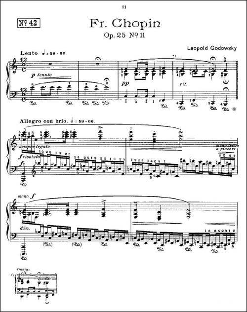 肖邦《练习曲》Fr.Chopin Op.25 No11-钢琴谱