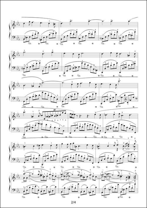 降E大调夜曲，Op.55,No.2-肖邦第16号夜曲-钢琴谱