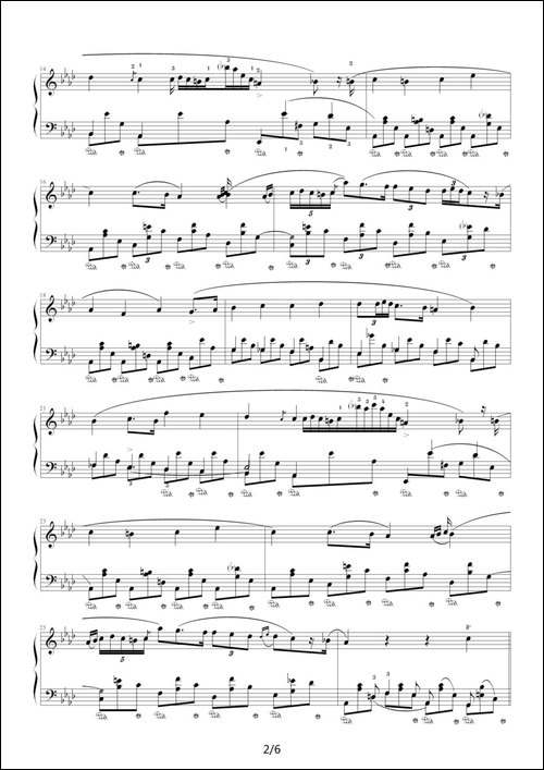 降A大调夜曲，Op.32,No.2-肖邦第10号夜曲-钢琴谱