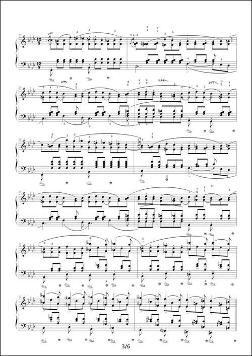 降A大调夜曲，Op.32,No.2-肖邦第10号夜曲-钢琴谱