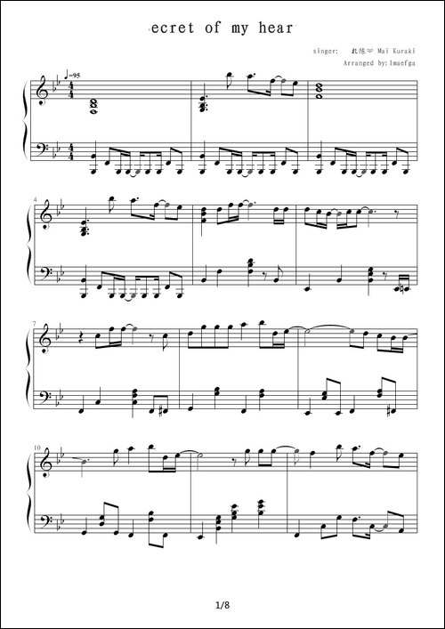 secret of my heart-钢琴谱