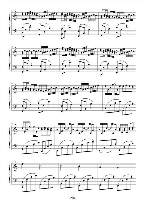 Canon -with piano-《我的野蛮女友》中的完整版-钢琴谱