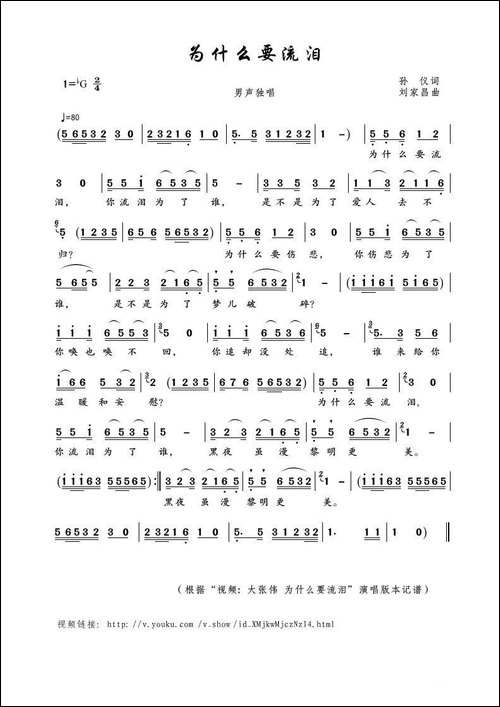 为什么要流泪-孙仪词-刘家昌曲