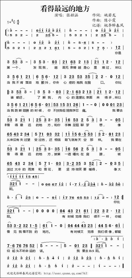 看得最远的地方-姚若龙词-陈小霞曲