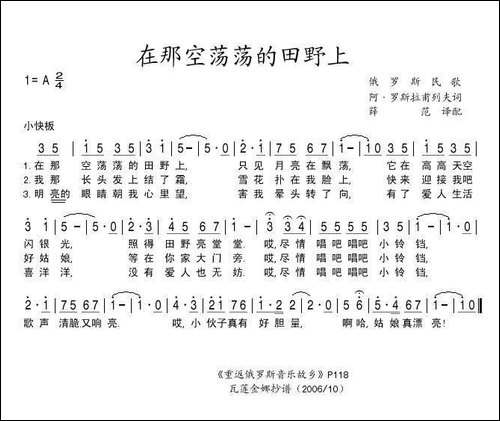 在那空荡荡的田野上-俄
